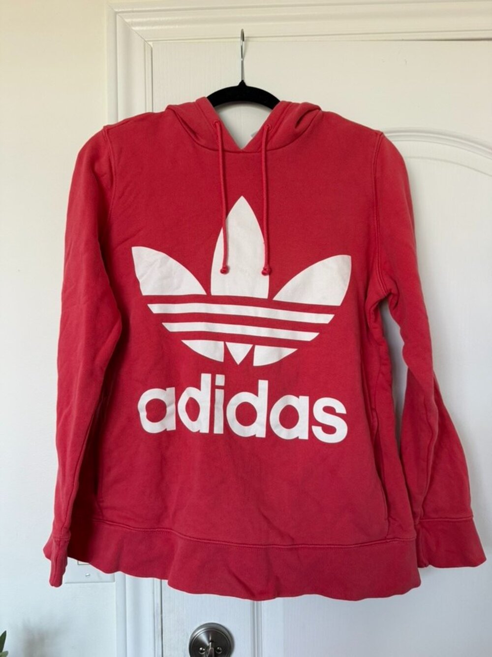 Adidas Originals Red Trefoil Logo Pullover Hoodie Size Medium